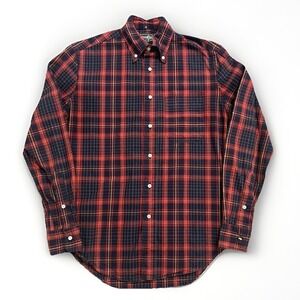 Gitman Vintage Button Down Shirt Small Tartan Red Oxford 100% Cotton Made in USA
